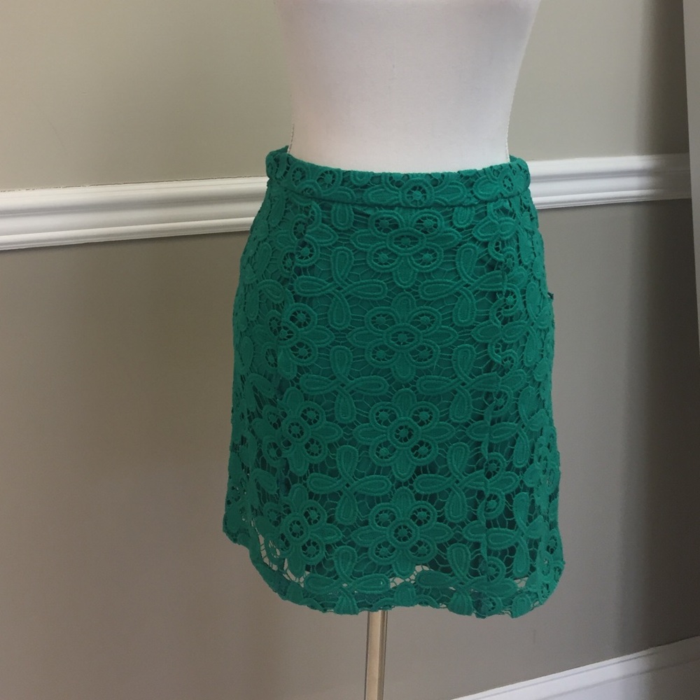 Green lace skirt from Intermix